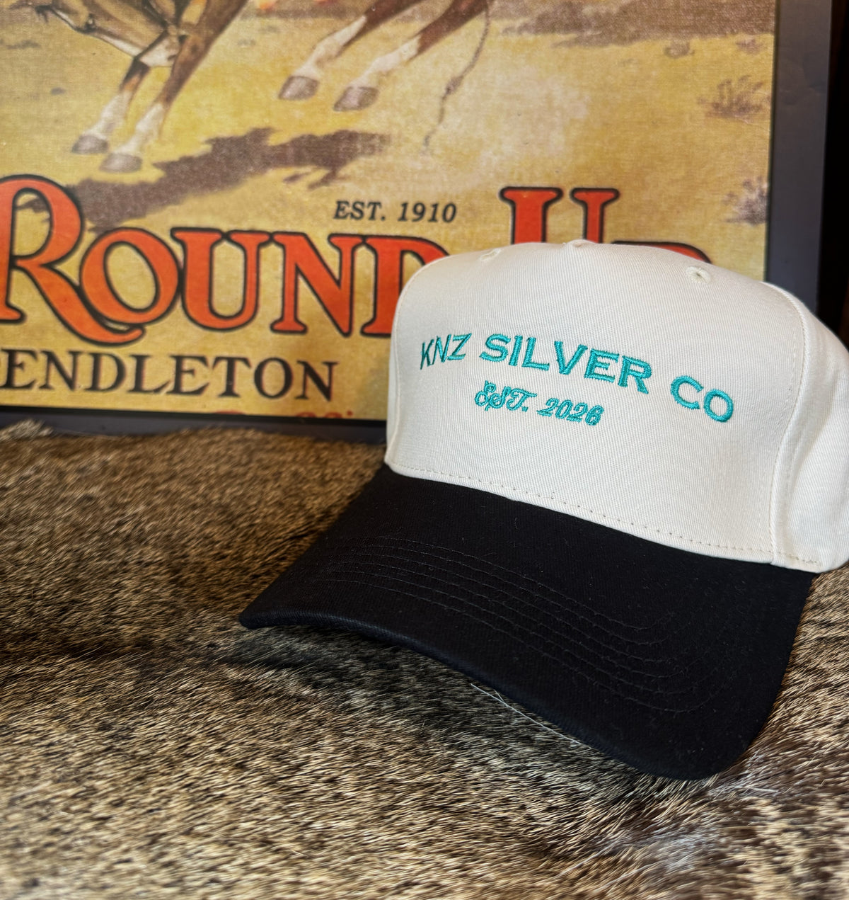 Black & Turquoise Hat