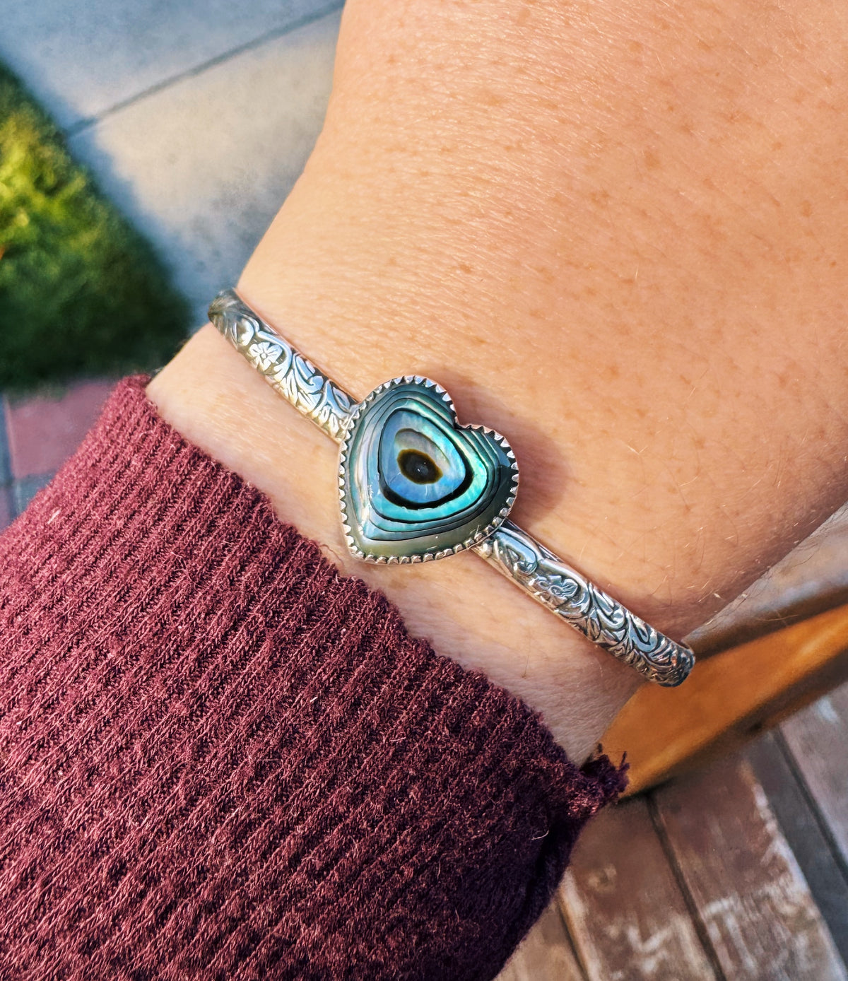 Abalone Heart Cuff