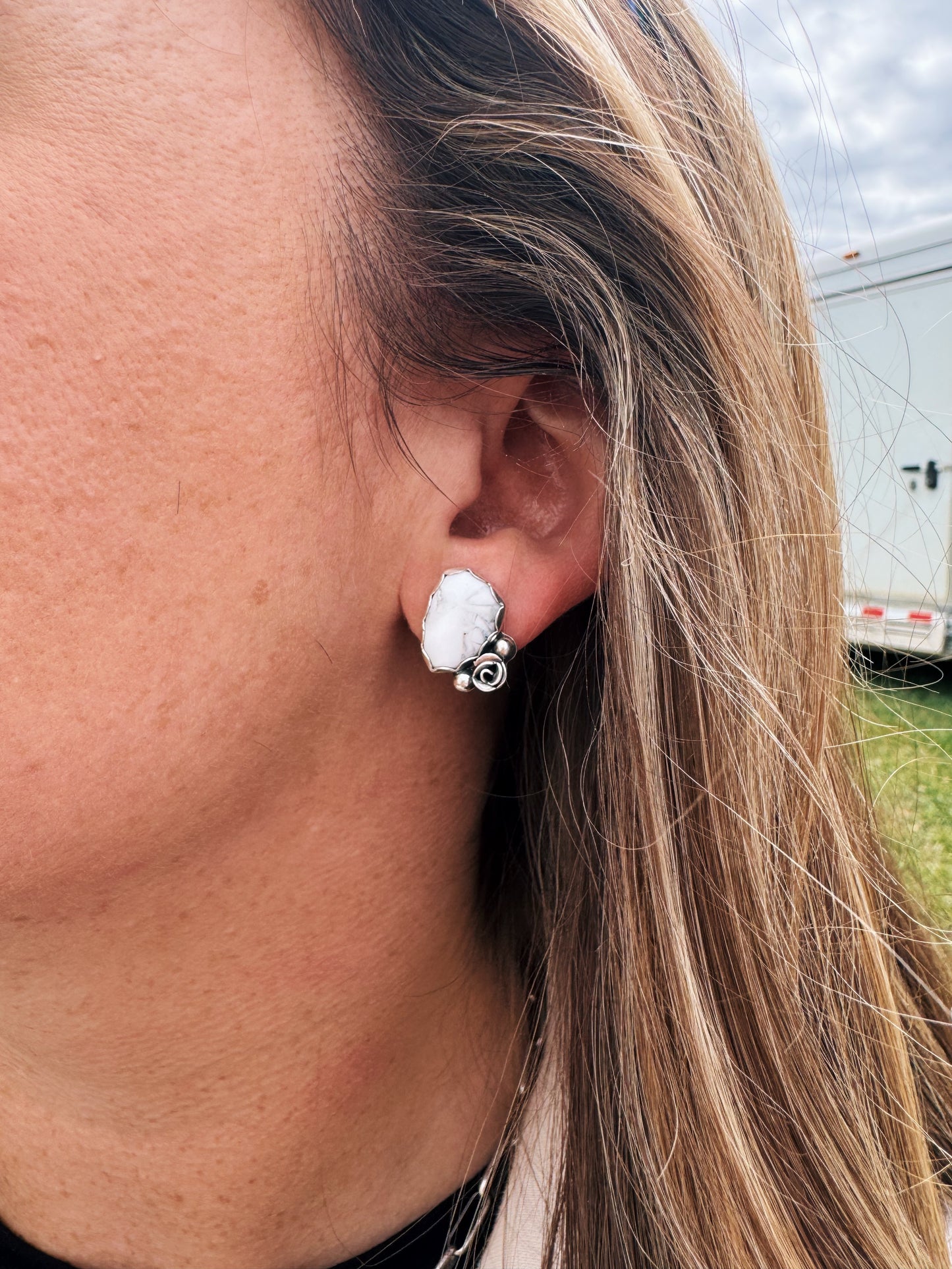 The Buffalo Rose Studs